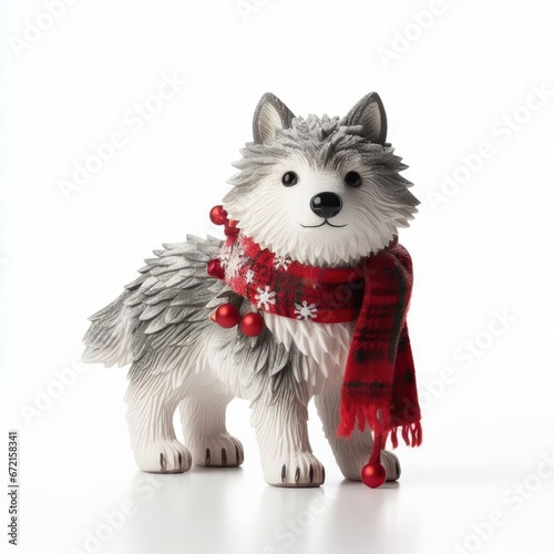 toys with christmas decoration isolated white christmas decoration background © Садыг Сеид-заде