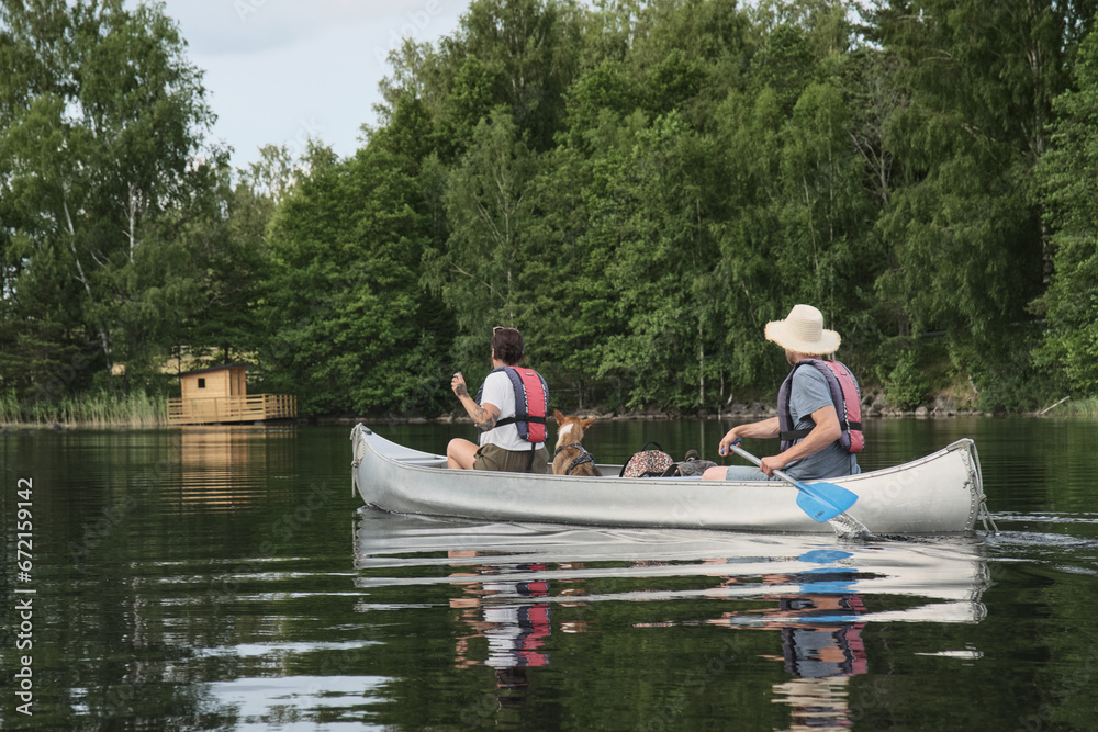 couple in canoe