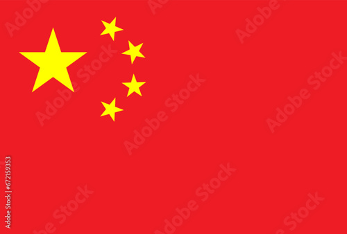 China flag. Vector. Accurate dimensions, element proportions and colors.