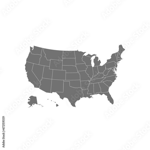 Map of usa vector illustration