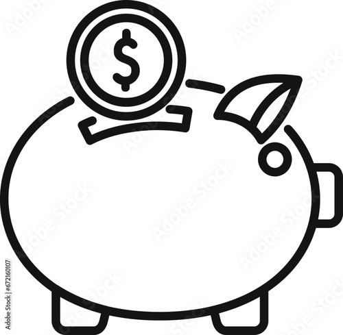 Investment piggy bank icon outline vector. Finance safe. Sign funds