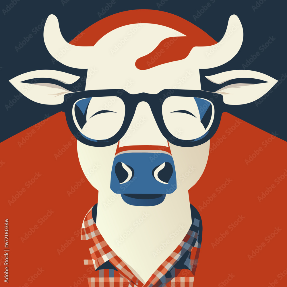 Hipster cow Hipster cow