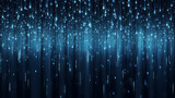 digital rain with luminescent dots cascading downward,light moving vertical straight line on a background,  fiber optics background with lots spots