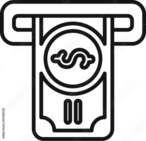 Money cash atm banknote icon outline vector. Check credit. Finance payment