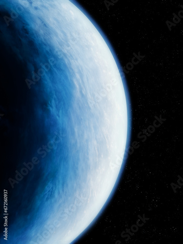 Fototapeta Naklejka Na Ścianę i Meble -  Planet Earth, view from space. Clouds in the atmosphere of a blue planet. Space landscape.
