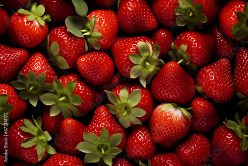 Strawberry with lieaves background. High quality photo