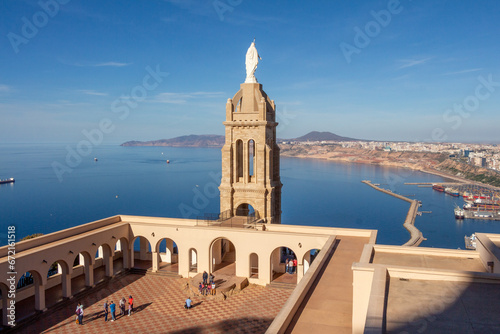 Panoramic view of Oran, Algeria, with the Santa Cruz chapel in the foreground. photo