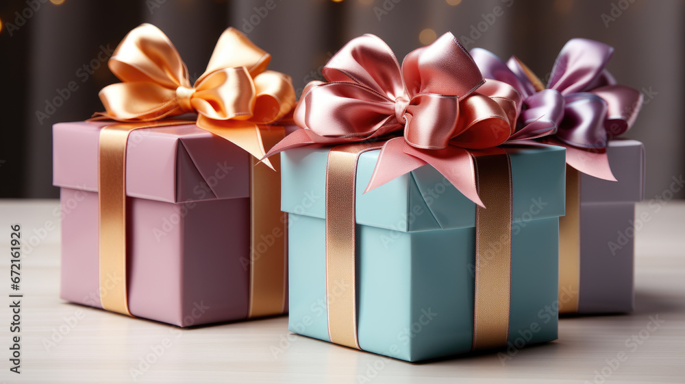 Generative ai illustration of Gift box collection set Generative ai illustration of Gift box collection set