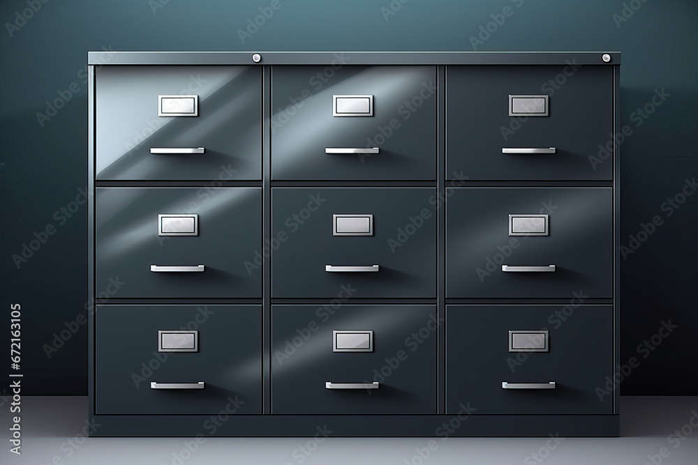 Document Organization: Front View Metal Filing Cabinet Document Organization: Front View Metal Filing Cabinet