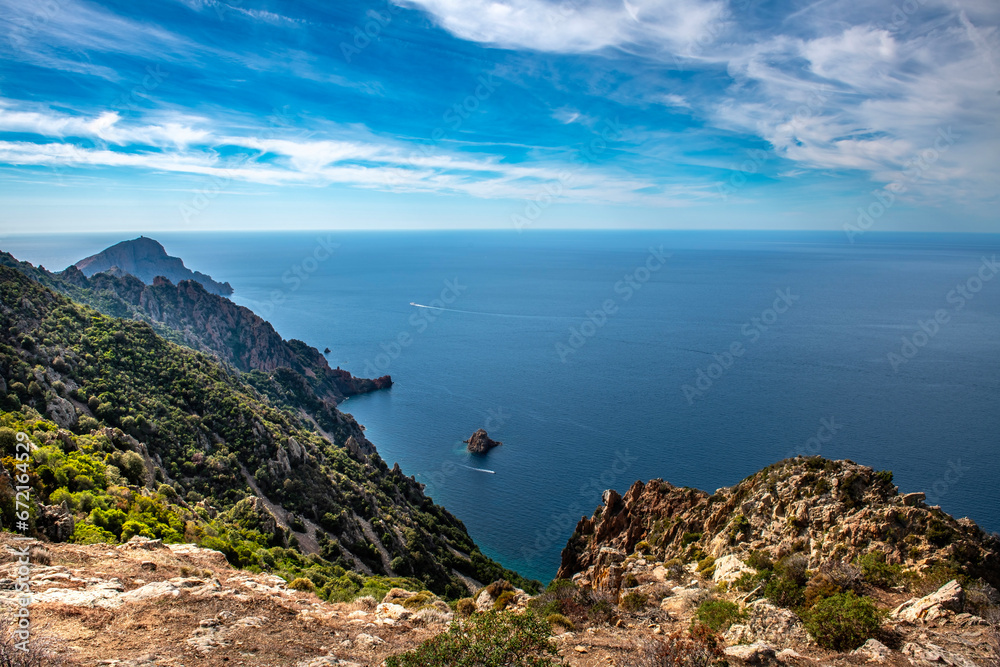 Corsica island, landscape of Porto bay, France