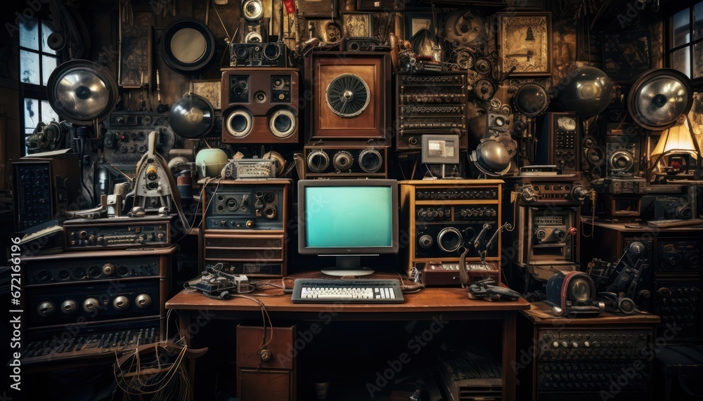 Fototapeta premium Photo of a High-Tech Haven Filled With Gadgets and Gizmos