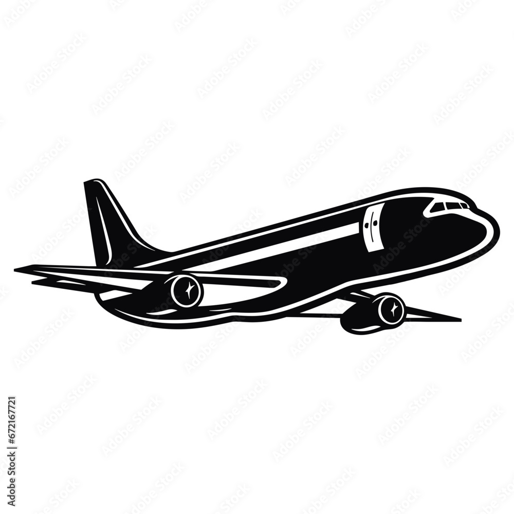 Icon Illustration of Airplane Isolated on White Background. Vector SVG Icon Illustration of Airplane Isolated on White Background. Vector SVG
