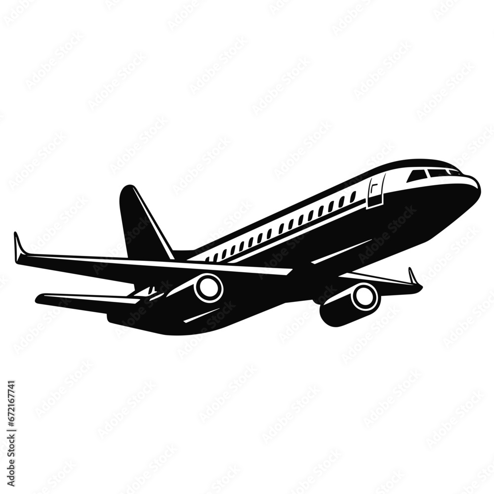 Icon Illustration of Airplane Isolated on White Background. Vector SVG