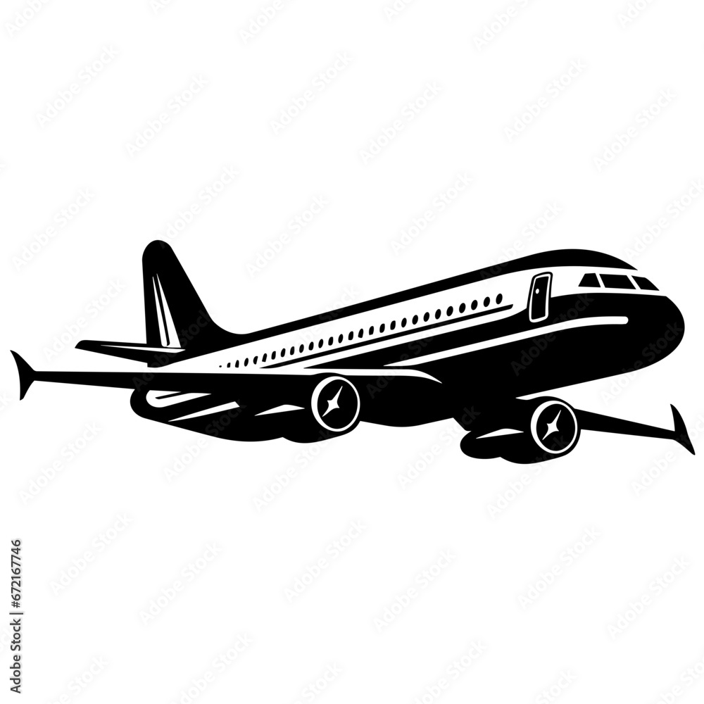 Icon Illustration of Airplane Isolated on White Background. Vector SVG Icon Illustration of Airplane Isolated on White Background. Vector SVG