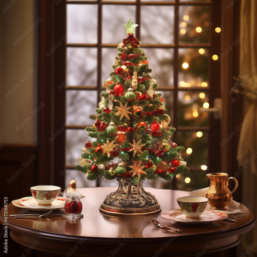 Fototapeta premium christmas table setting