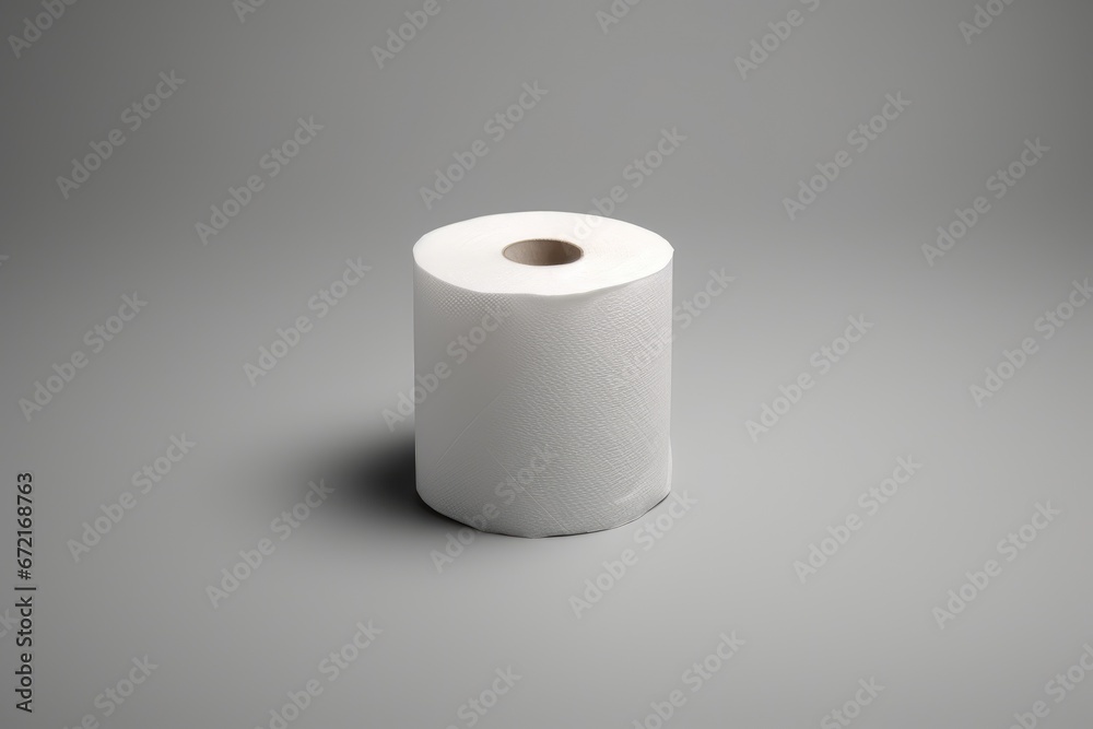Toilet paper isolated on gray background. Generative AI Toilet paper isolated on gray background. Generative AI