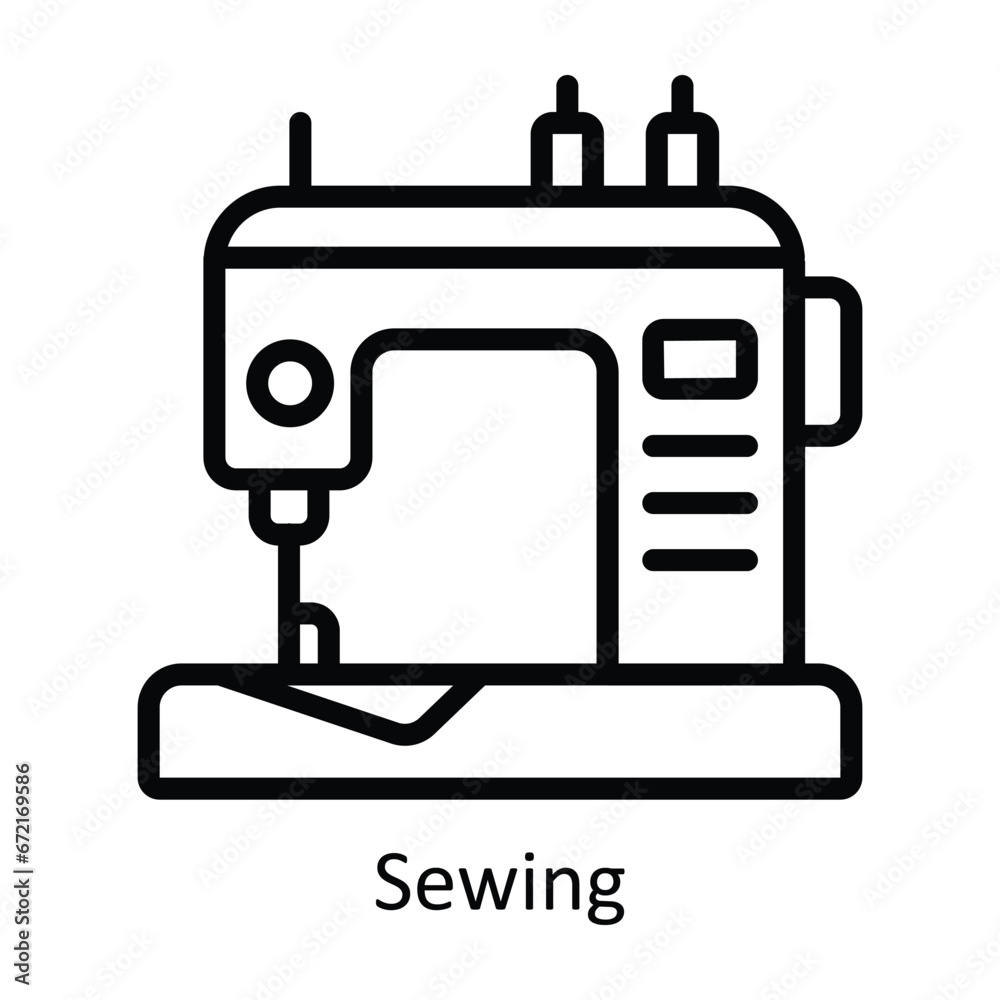 Sewing vector outline Design illustration. Symbol on White background EPS 10 File Sewing vector outline Design illustration. Symbol on White background EPS 10 File