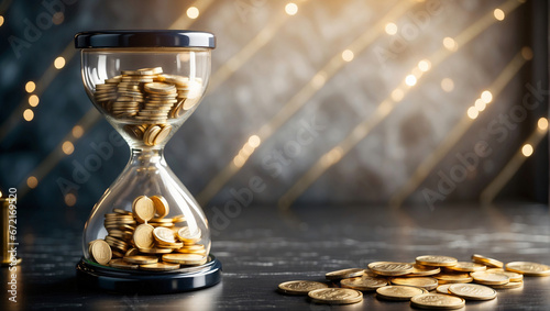 The idea that time is money, along with bitcoin, 
 photo