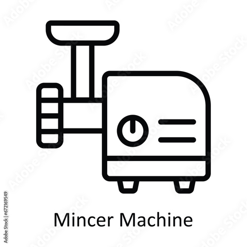 Mincer Machine vector  outline Design illustration. Symbol on White background EPS 10 File