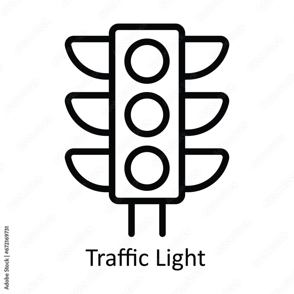 Traffic Light vector  outline Design illustration. Symbol on White background EPS 10 File