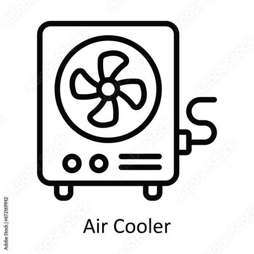 Air Cooler vector  outline Design illustration. Symbol on White background EPS 10 File