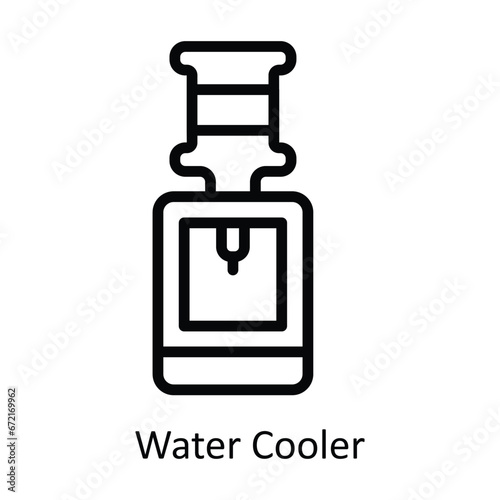 Water Cooler vector  outline Design illustration. Symbol on White background EPS 10 File