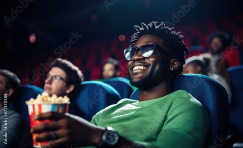 group of people watching movie in cinema
