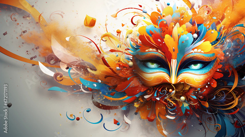 carnival mask on the background flower, vector, design, decoration, illustration, floral, color, art, summer, butterfly, nature, spring, 
