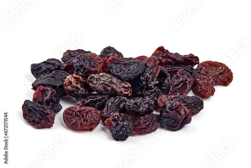 Close-up Raisins isolated on white background.