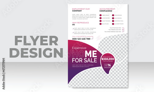 corporate real estate flyer design, Real Estate business flyer poster pamphlet brochure cover template design.