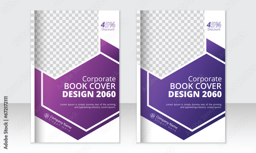 Book cover layout, Annual report brochure flyer design template vector,