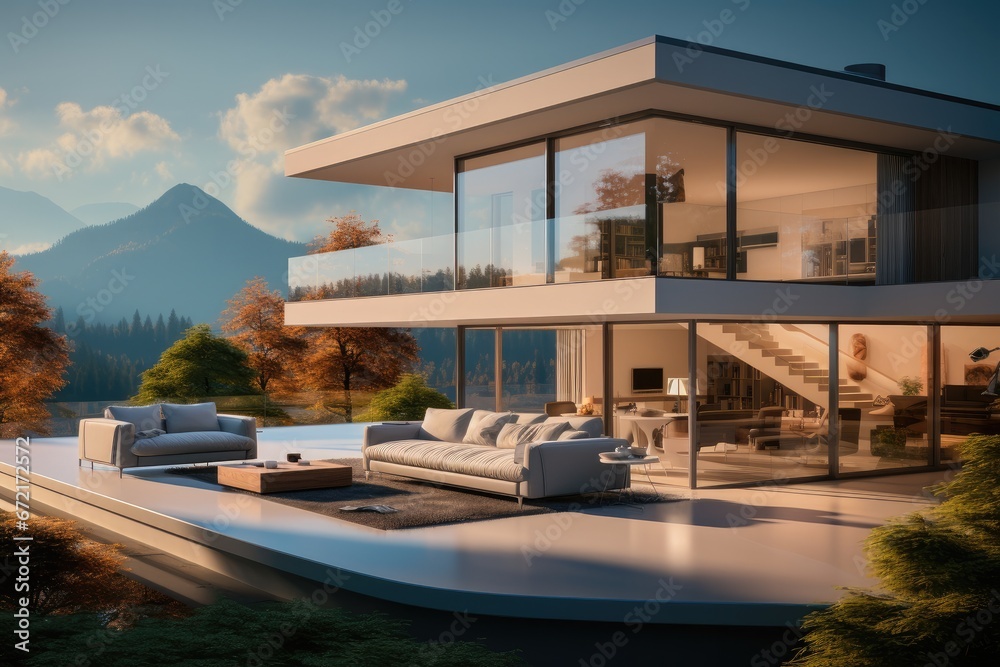 Fototapeta premium Modern Smart home, minimalist style.