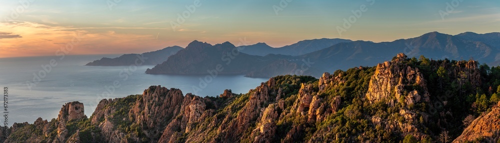 Landscape with Calanques de Piana, Corsica island, France