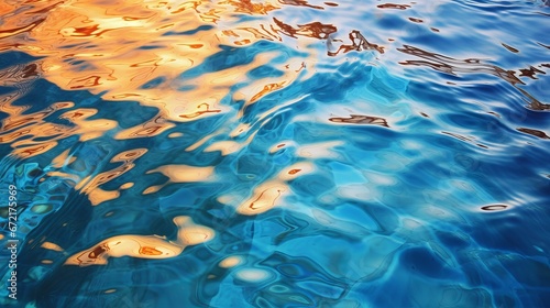 Gorgeous design of blue water reflecting sunlight