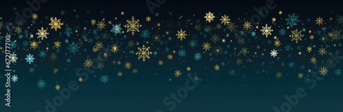 Background of Shimmering Snowflakes and Radiant Ornaments on a Peaceful Night - Generative A
