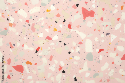 Pastel Texture Of Terrazzo Tiles With Small Specks Created Using Artificial Intelligence