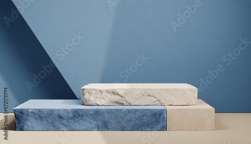 pantone, serenity close up of a podium stones gemstones. a place for your product. background, backdrop