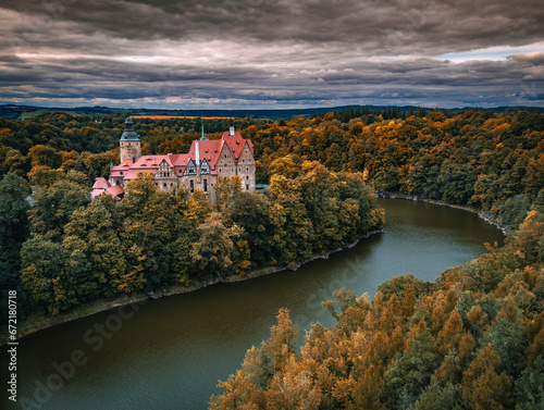 Medieval Castle Czocha - drone photo, Poland photo