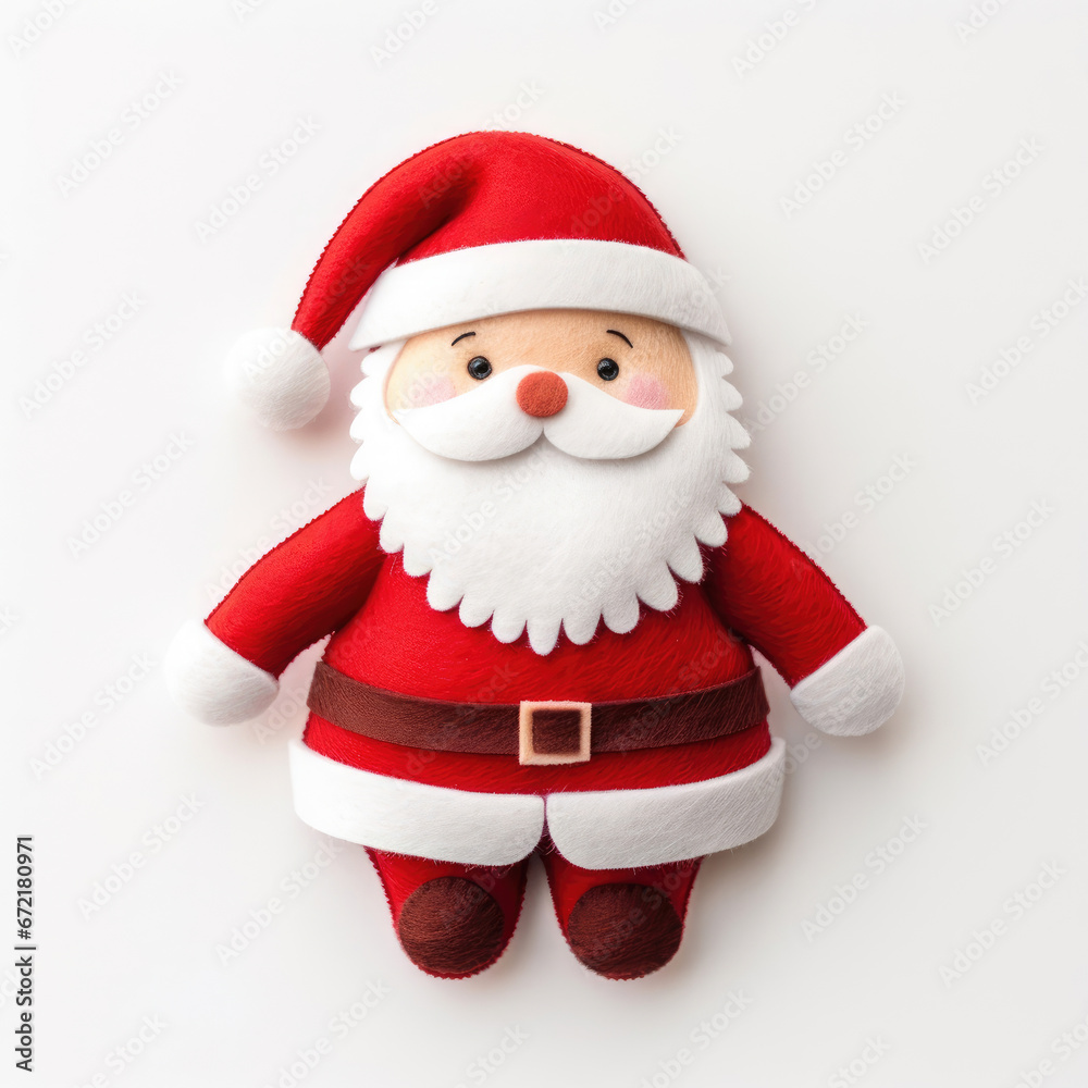 Felt funny Santa Claus for Christmas on a white background