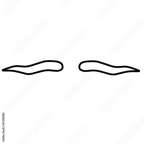 One Line Drawing Mustache, Continuous Line Dad Whiskers, Single Outline Moustache, Vintage Man Hairstyle, Mustache Vector Illustration