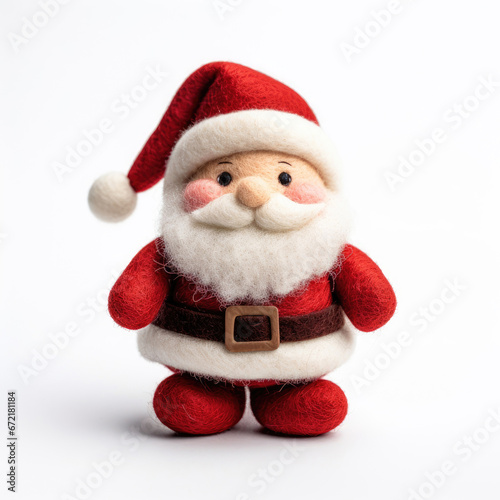 Felt funny Santa Claus for Christmas on a white background © Venka