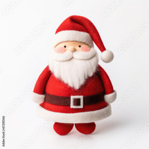 Felt funny Santa Claus for Christmas on a white background
