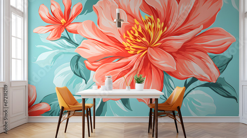 A wallpaper that radiates energy with its bold and bright colors. Perfect for adding a fresh, funky vibe to any room in need of a lively update.