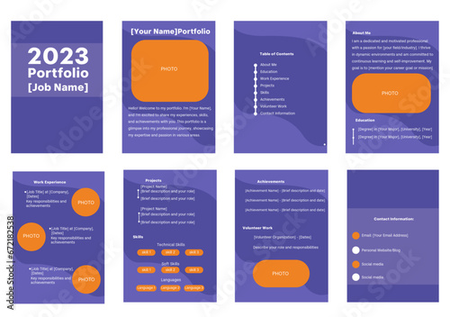 Modern Orange and Purple Job Portfolio Template: Creative, Elegant, and Professional Design