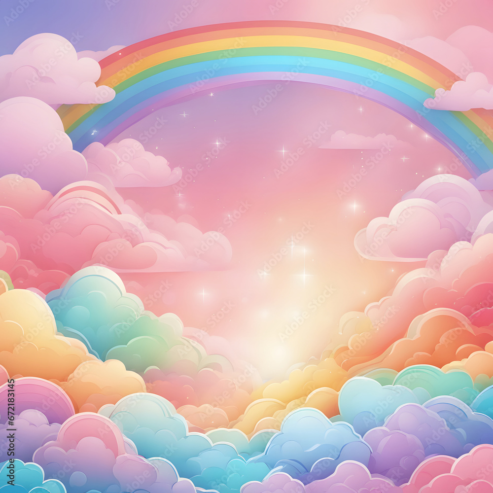 Pastel rainbow sky fantasy background. Pastel rainbow sky fantasy background.