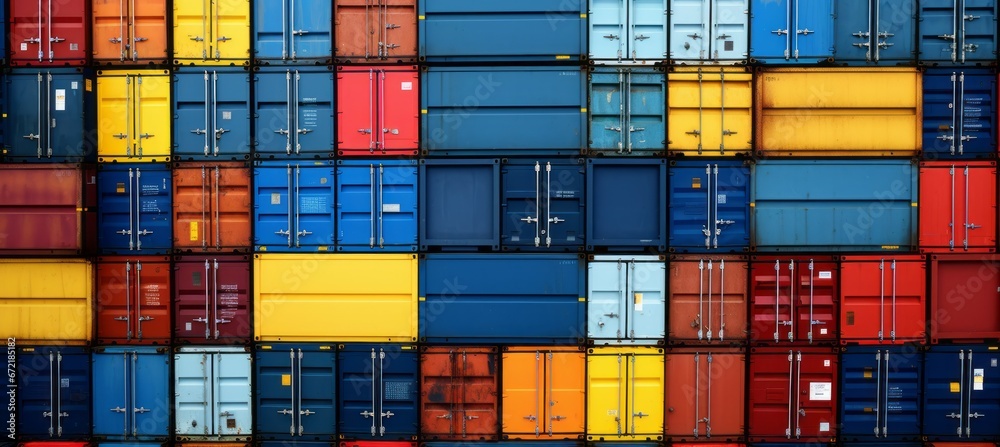 Fototapeta premium Container cargo. Generative AI technology. 