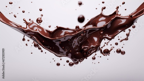 Flüssige Schokolade vor hellem Hintergrund.