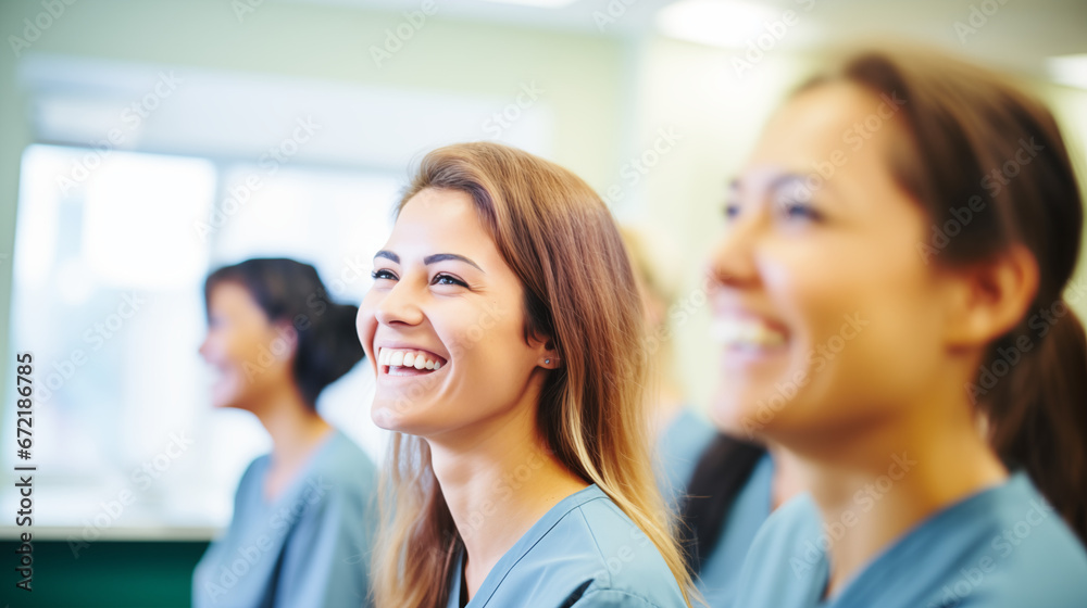 Obraz premium Healthcare Workers Engaged in a Professional Development Seminar