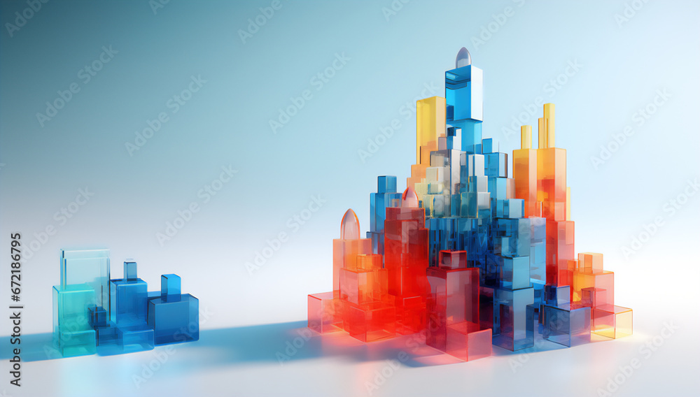 Szklane miasto - wskaźnik biznesu, rozwój gospodarki - Glass city - indicator of business, development of economy - AI Generated - obrazy, fototapety, plakaty 