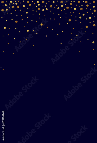 abstract christmas background with night sky. vector christmas greeting card with glitter metallic confetti. new year holiday poster with shiny spots
